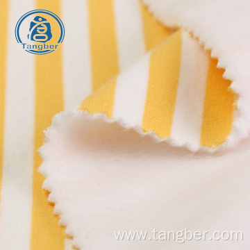 striped wholesale polyester cotton fleece knit fabric